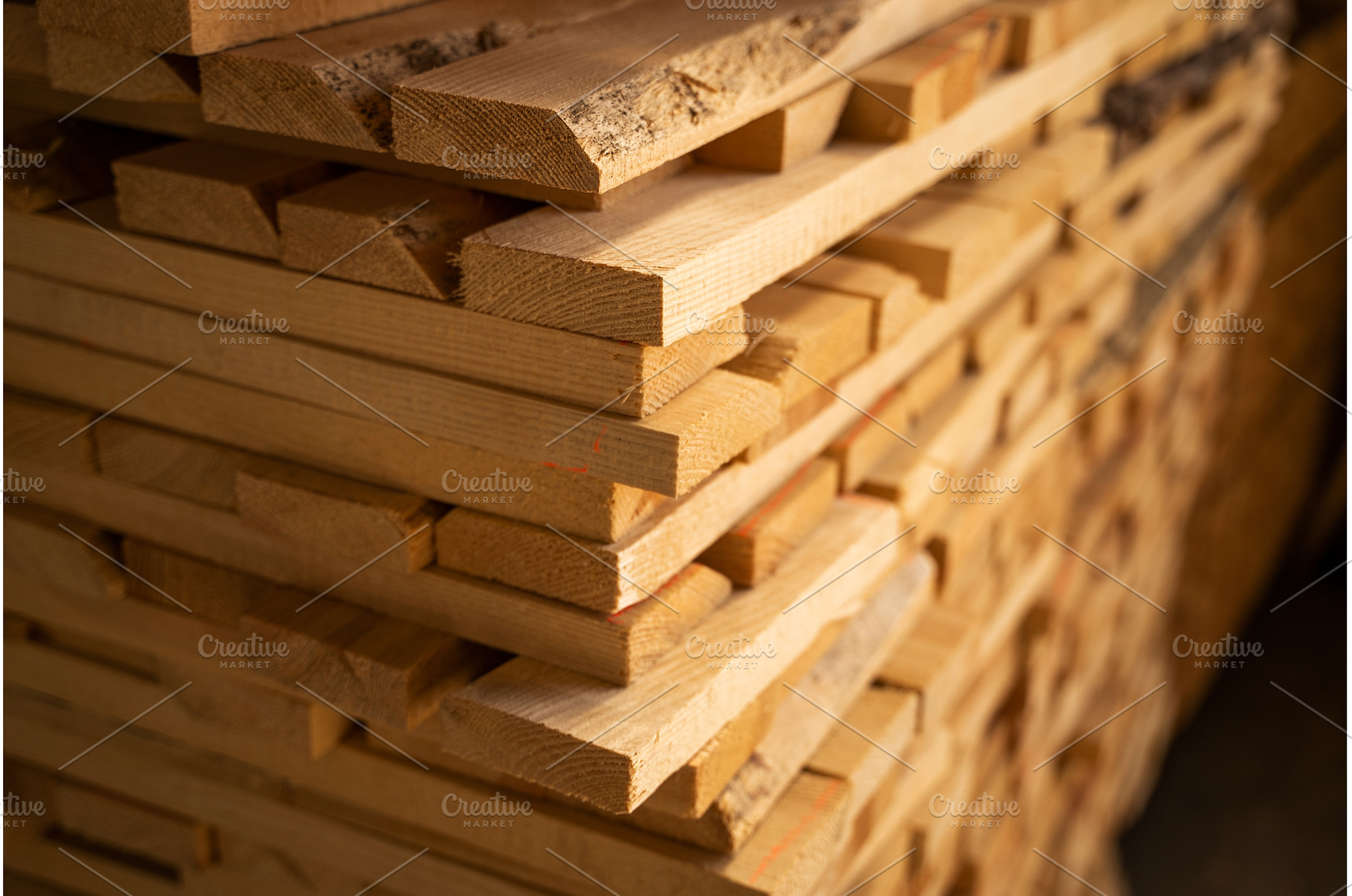 Close-up of timber planks prepared, an Industrial Photo by volodymyrshtun13795