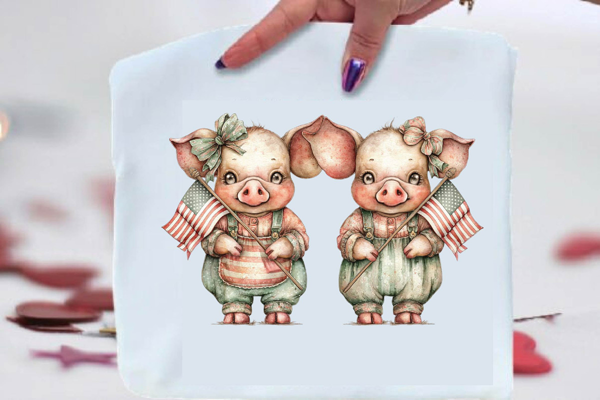 Whimsical Pig 4th of July Clipart, an Animal Illustration by SVGArt (Photo 3 of 9)