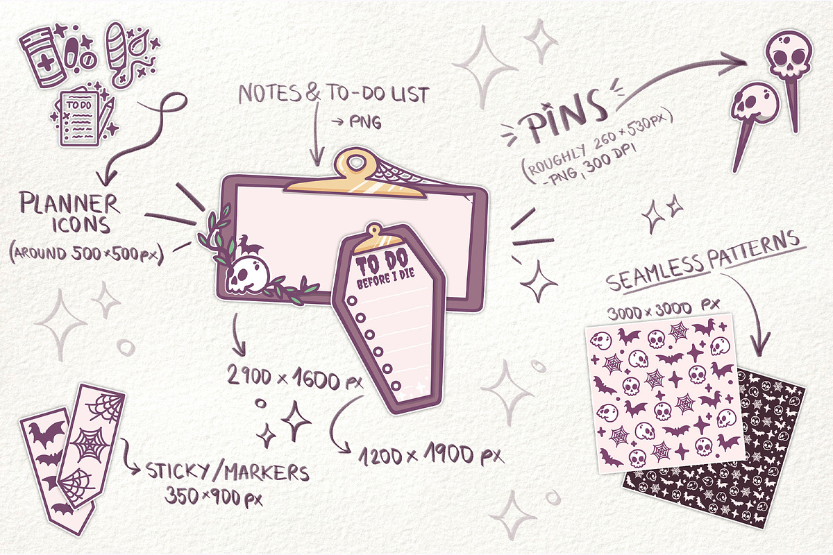Spooky Planner Clipart/icon PNG set, a Seasonal Illustration by Sonch' s Curiosities (Photo 2 of 2)