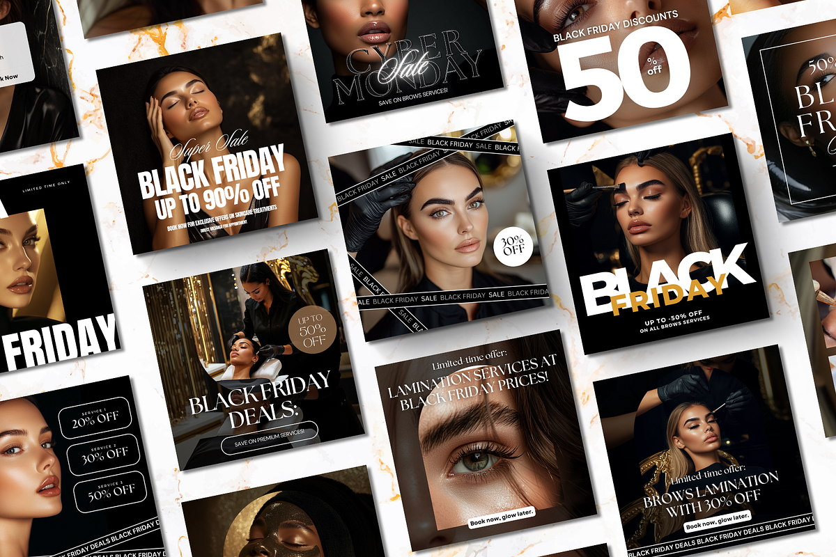 Black Friday Brow Technician Insta, a Social Media Template by DesignsbyMariaStudio (Photo 3 of 10)