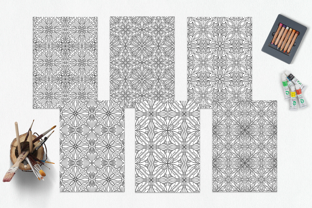 Patterns for coloring PDF,JPG vol-07, a Brochure Template by dnapslvsk (Photo 2 of 6)
