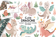 Cute dragons girls collection, an Animal Illustration by JulzaArt (Thumbnail 1 of 10)