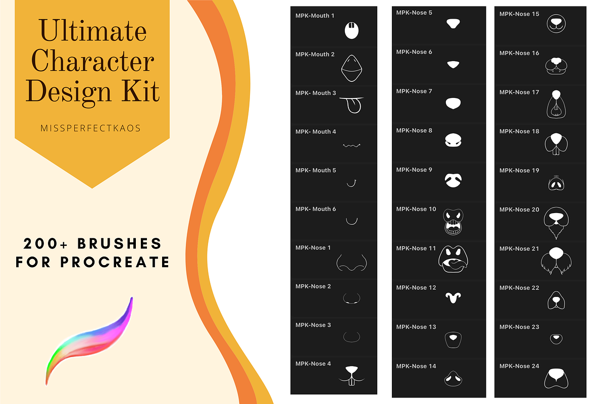Character Design-Procreate Brushes, a Brush Add-On by MissPerfectKaos (Photo 13 of 16)