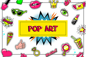 Pop Art Fashion Stickers Concept
