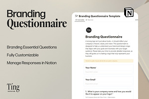 Branding Questionnaire in Notion, a Branding & Logo Template by TingDesign Studio