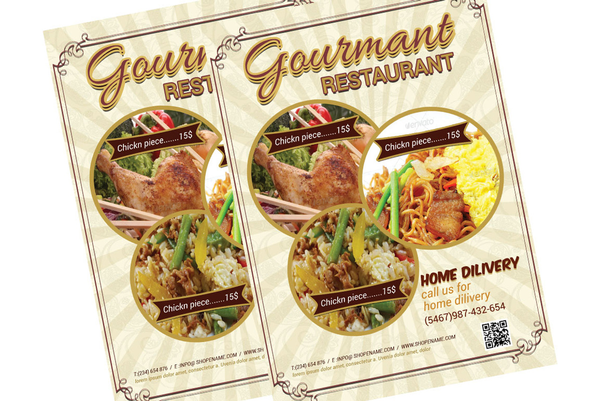 Restaurant & Menu Flyer, a Flyer Template by TheGraphicsWorld (Photo 3 of 4)
