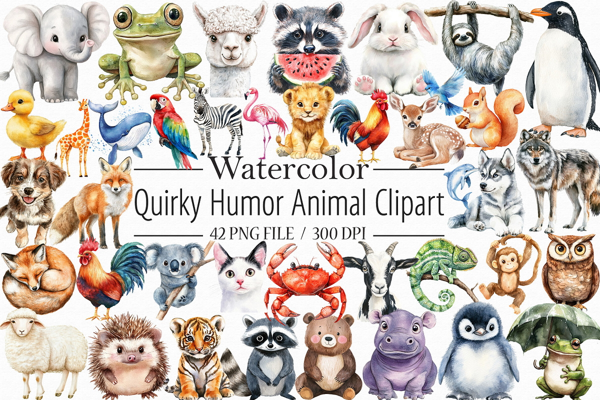 Quirky Humor Animal Sublimation Clip, an Illustration by Libby Wishes (Photo 1 of 6)