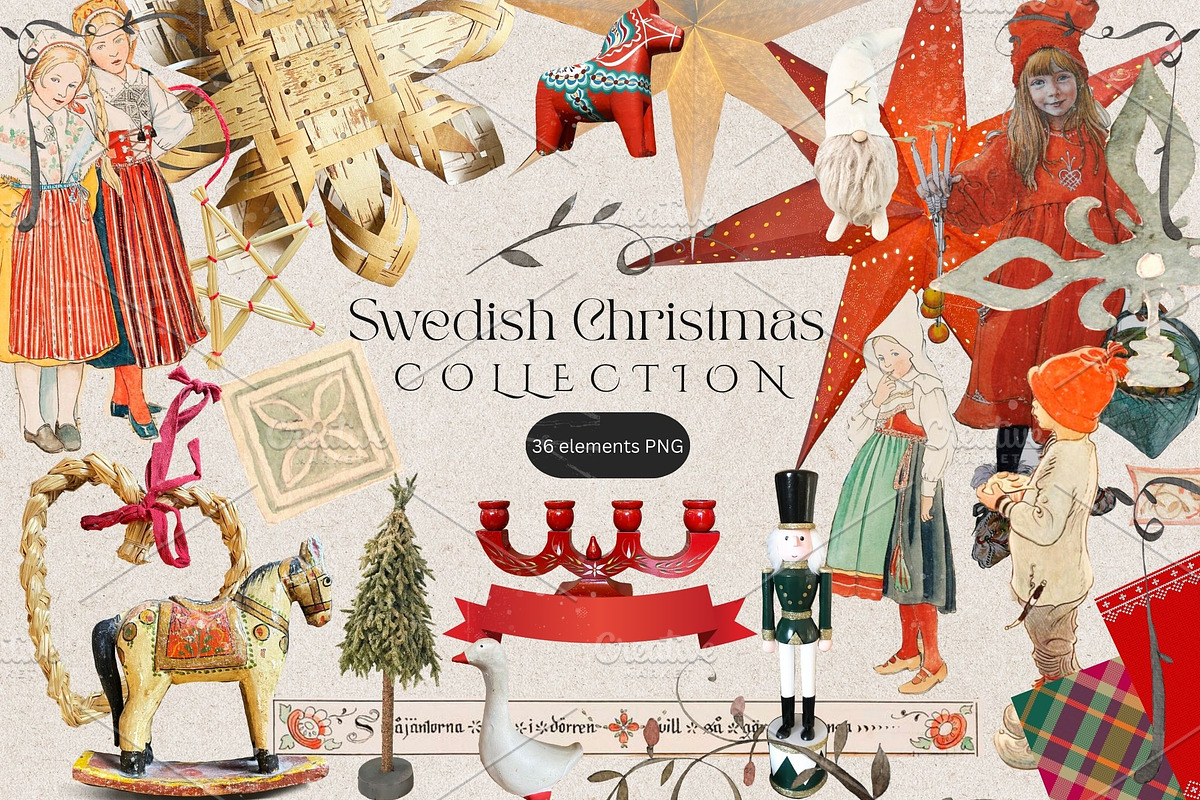 Swedish Christmas Collection, 36 PNG, an Object Graphic by Alisa Mikibith Art (Photo 1 of 4)