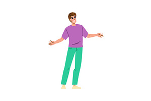 Young man showing or explaining, a Person Illustration by pikepicture