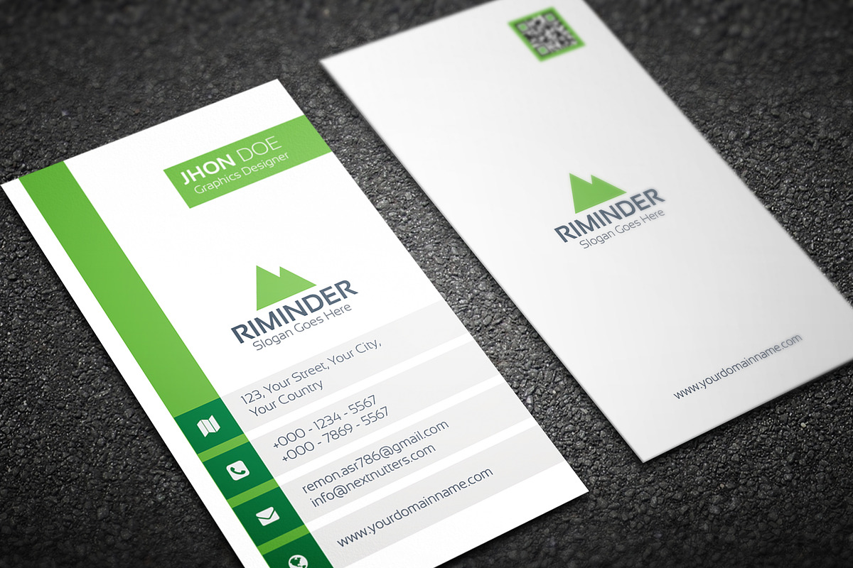 Simple Vertical Business Card, a Business Card Template by Divergent Studio (Photo 4 of 5)