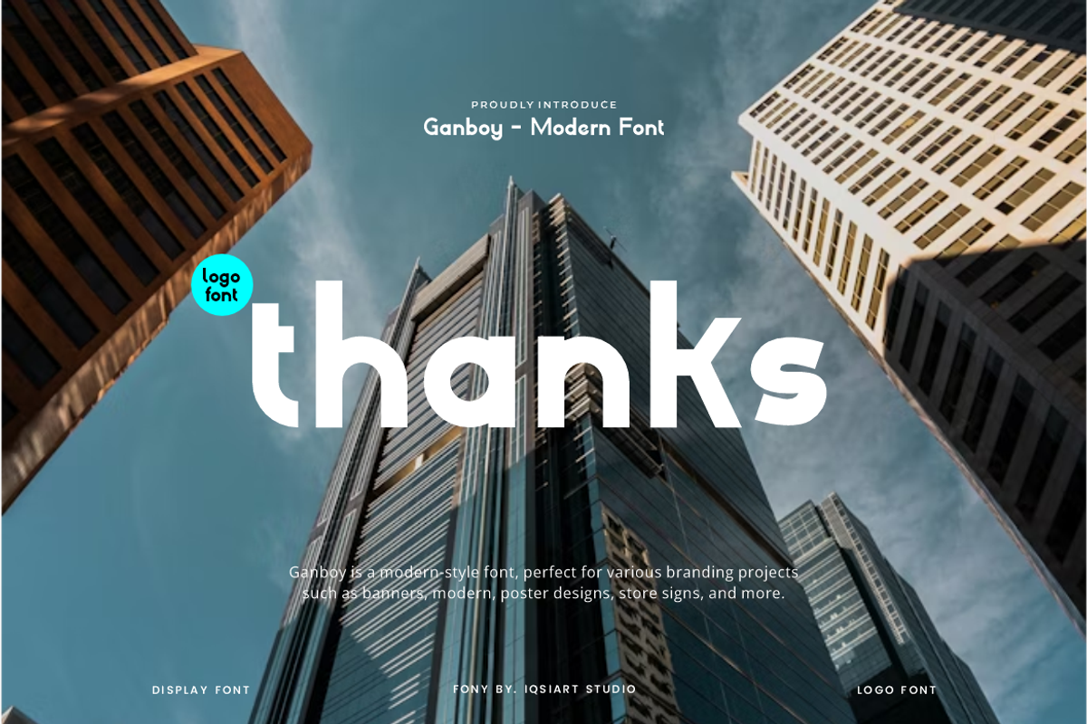 Ganboy - Modern Font, a Sans Serif Font by Iqsiart Studio (Photo 7 of 7)
