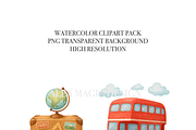 Travel Clipart Set, a Decorative Illustration by Pati Charm Studio (Thumbnail 4 of 8)