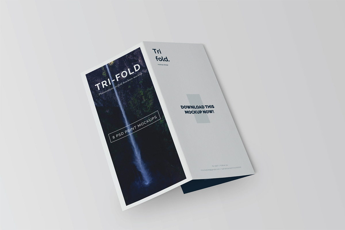 Trifold Brochure Mock-Up Set, a Print Template by Mockstore (Photo 4 of 11)