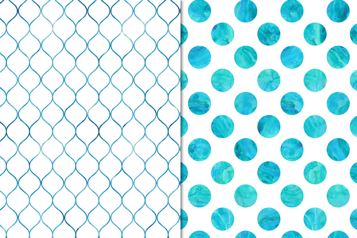 Cool Watercolor Pattern Backgrounds, a Pattern Graphic by Paper Element (Photo 2 of 5)