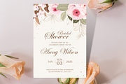 Pink Floral Bridal Shower Invitation, a Print Template by TheSimplySereneShop (Thumbnail 3 of 3)