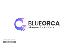 Blue Orca Gradient Colorful Logo, a Branding & Logo Template by ivan_artnivora