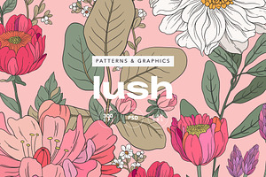 Lush Botanical Pattern And Graphics