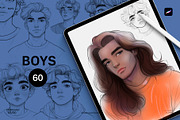 120 Procreate Stamps Girls & Boys, a Shape Add-On by Spasibenko Art (Thumbnail 6 of 6)