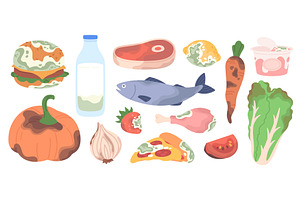 Cartoon expired products. Compost, a Food Illustration by LadadikArt