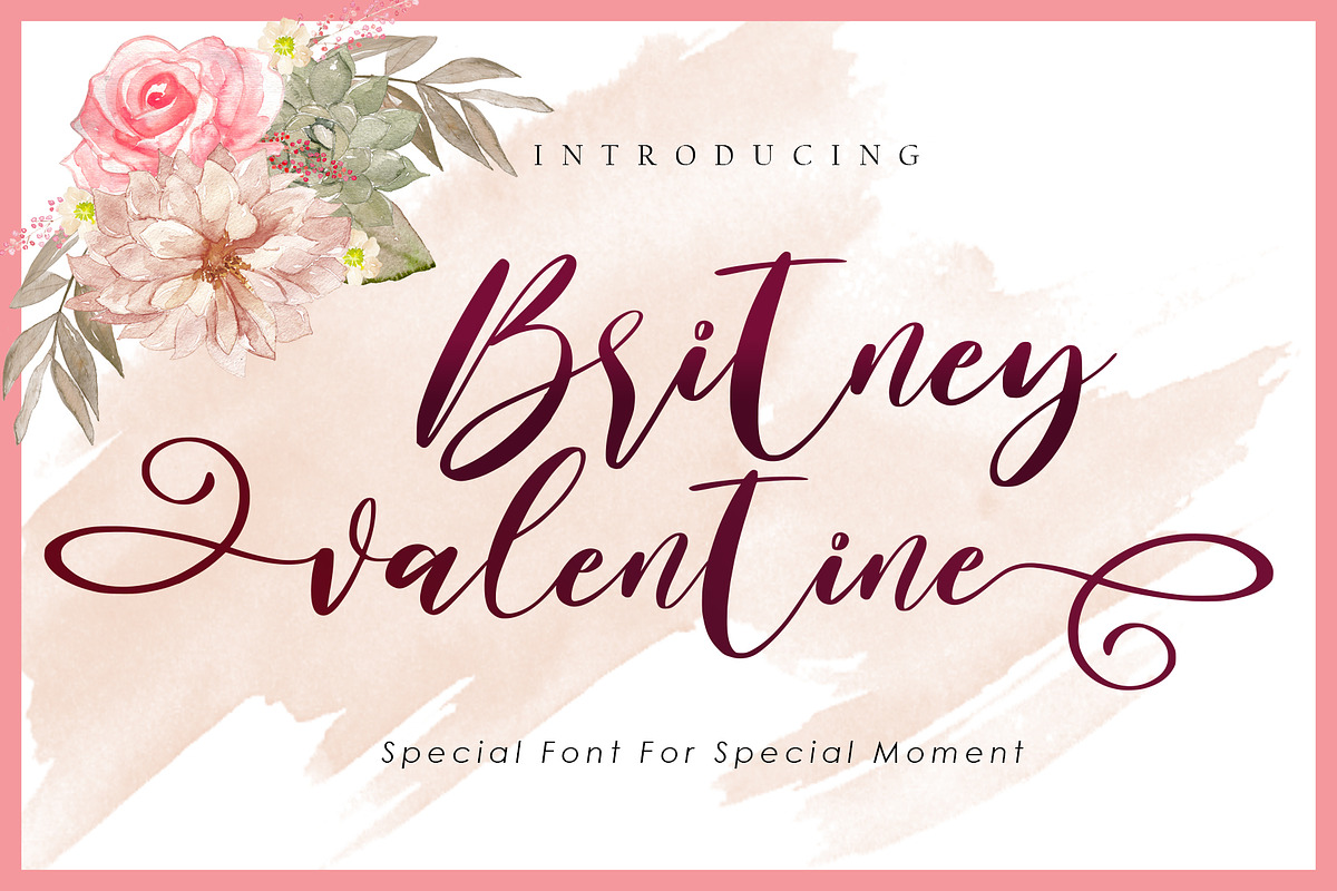 Britney Valentine, a Script Font by Aldedesign (Photo 1 of 8)