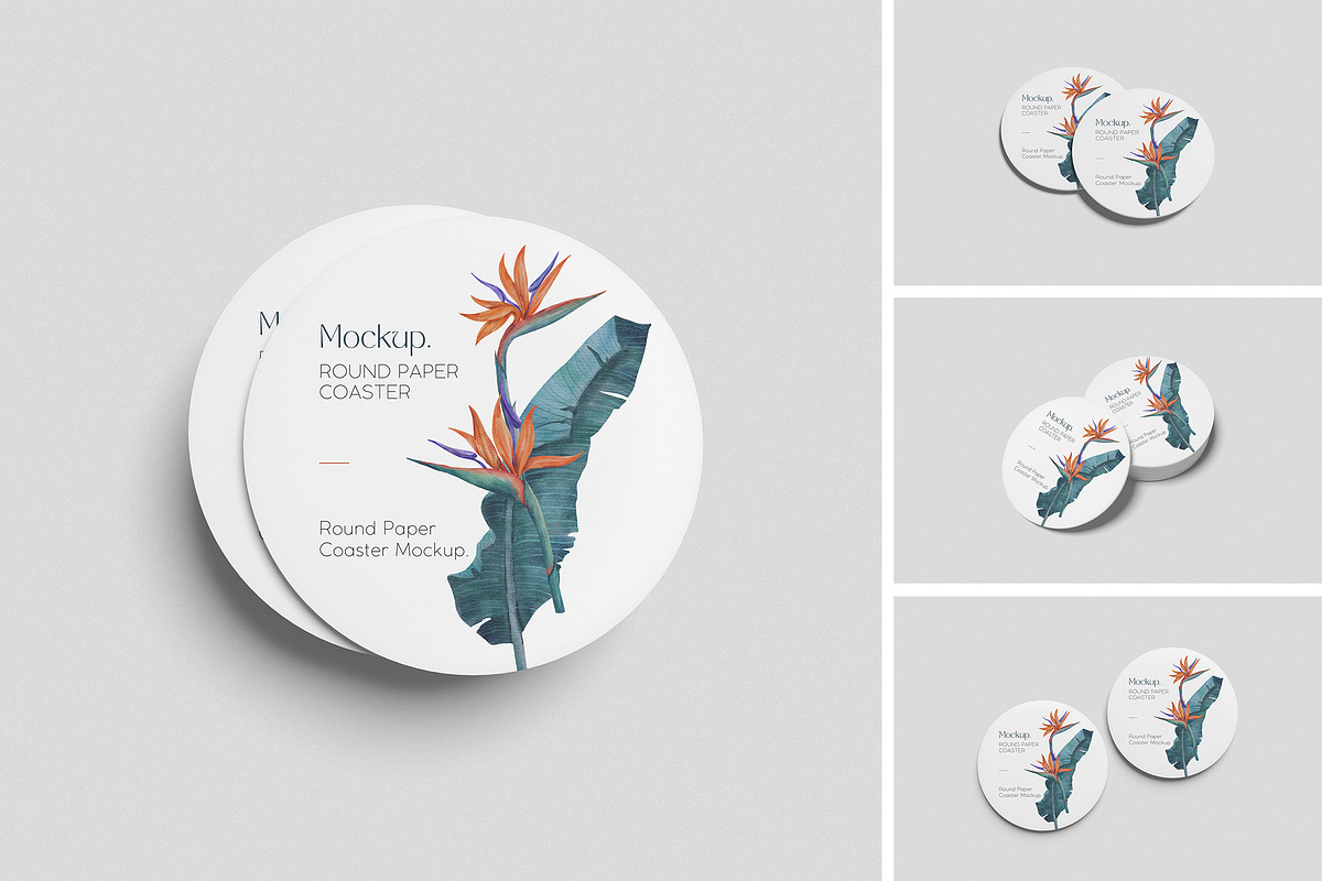 Round Paper Coaster Mockup, an Advertising Mockup by swsi-studio (Photo 1 of 5)