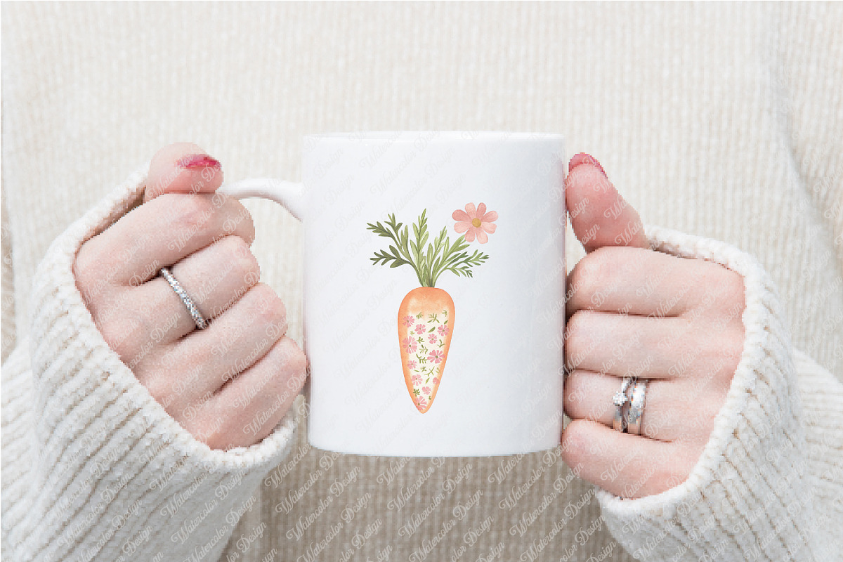 Spring Carrots Rabbit Clipart, an Illustration by Watercolor design (Photo 9 of 12)