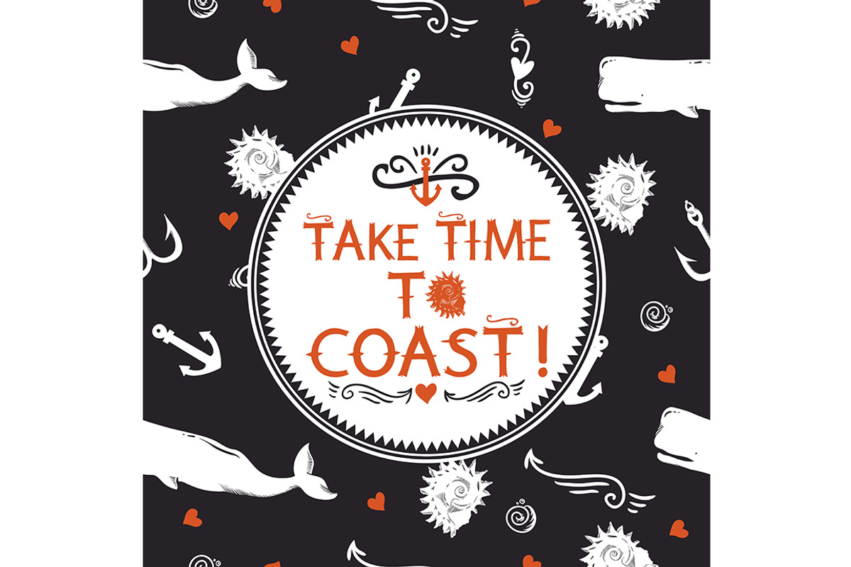Tile pattern with marine elements