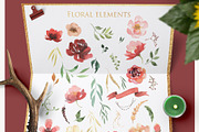 Watercolor floral set-Burgundy color, a Decorative Illustration by Pamyatka Shop (Thumbnail 7 of 7)