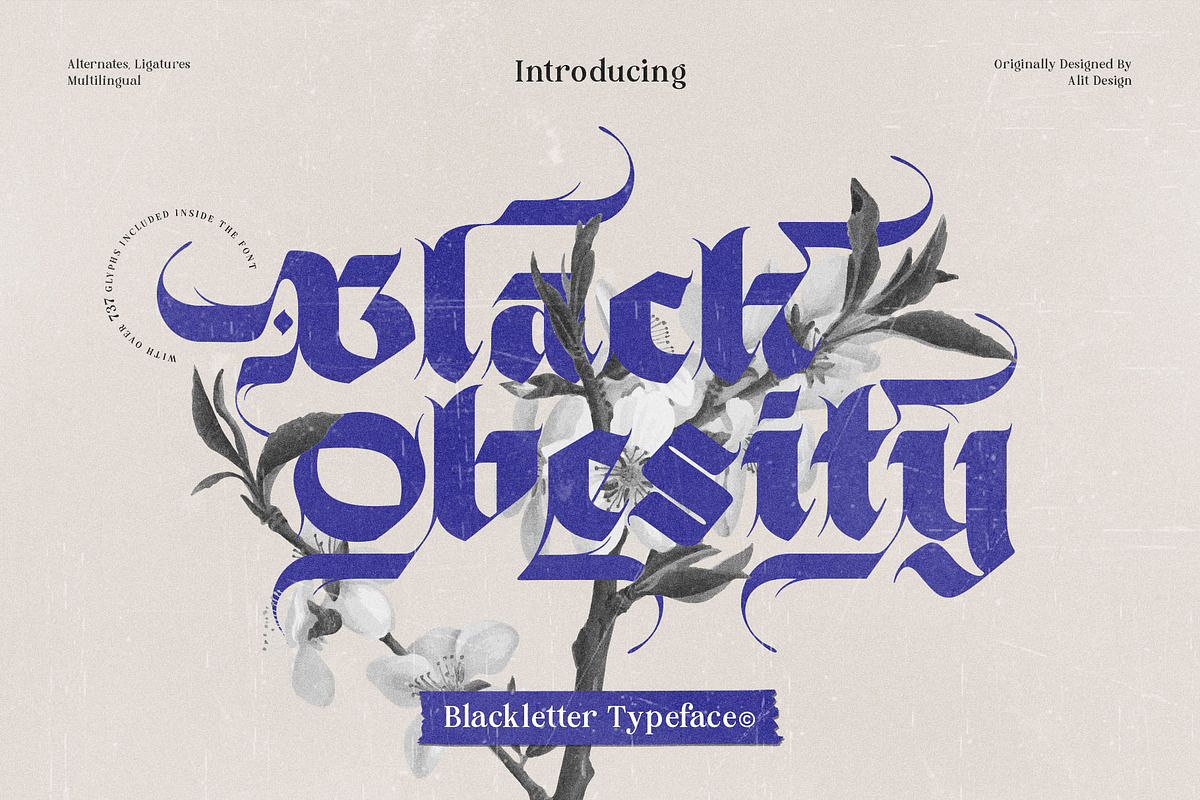 Black Obesity Blackletter Font, a Blackletter Font by alit design (Photo 1 of 17)