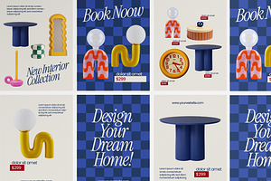 Interior Design Instagram Templates, a Social Media Template by GAZINEOGRAPHIC