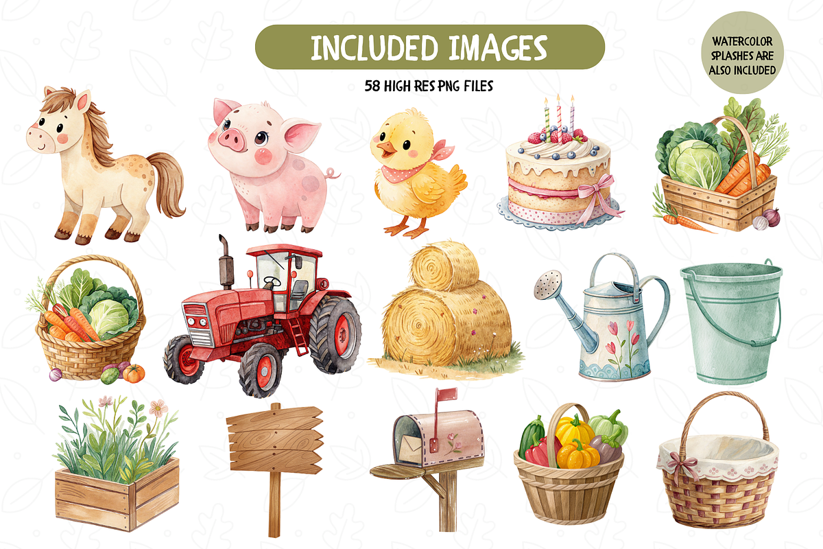 Barnyard Animals Clipart, an Object Illustration by TatiMockup (Photo 3 of 8)
