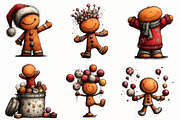 Whimsical Funny Gingerbread Clipart, a Seasonal Illustration by Designworld (Thumbnail 2 of 8)