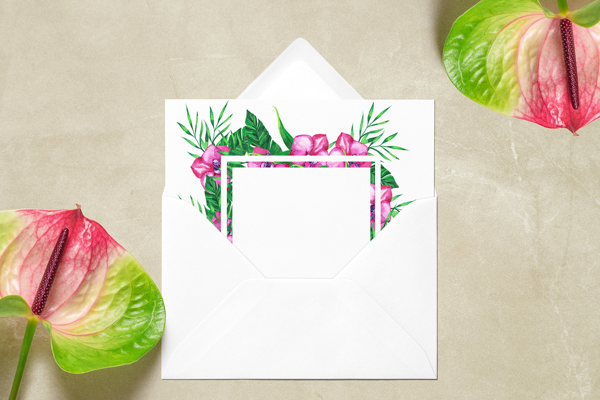 Tropic watercolor flower set, a Decorative Illustration by Watercolor & sketches (Photo 6 of 7)