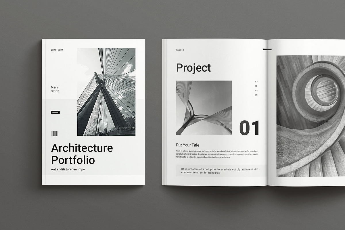 Architecture Portfolio Layout, a Brochure Template by Seeing-art (Photo 2 of 11)
