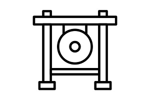 Gong Line Icon, an Icon by Pexelpy