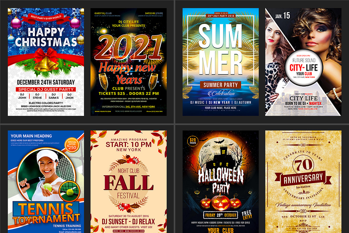 100-Party Flyers Bundle, a Flyer Template by AfzaalGraphics (Photo 8 of 14)