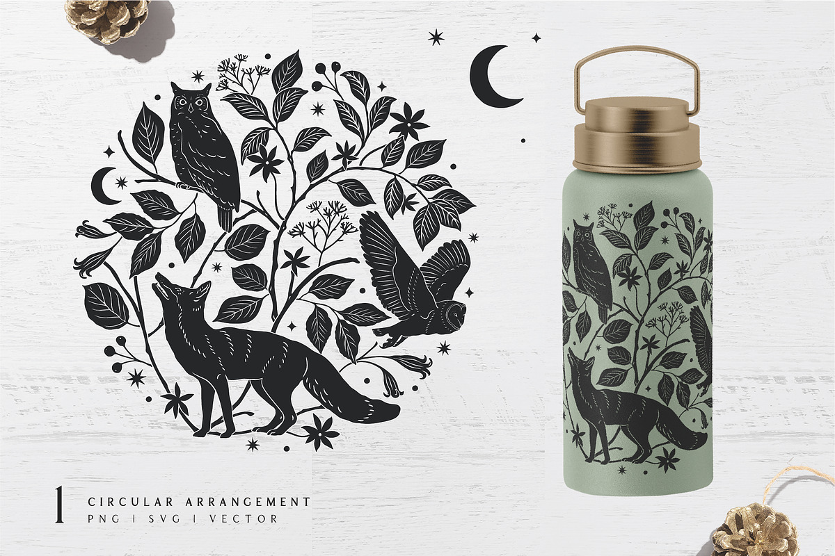 Woodland Wonders: 2 in 1 Graphic Set, a Decorative Illustration by rouxsupplyco (Photo 9 of 32)