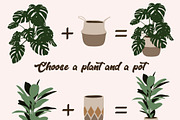 Boho house plants clipart, a Decorative Illustration by ApetekMarket (Thumbnail 2 of 5)