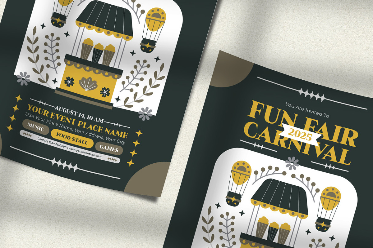 Folk Art Fun Fair Carnival Flyer, a Flyer Template by Hole Hope Design (Photo 3 of 6)