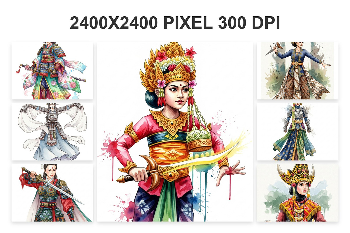 Premium Hero Girl Traditional, a Decorative Illustration by Eka Design (Photo 3 of 4)