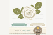Beige and Sage Green Digital Paper, a Pattern Graphic by JennyL Designs (Thumbnail 2 of 3)