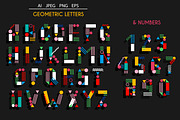 Geometric letters and numbers, a Decorative Illustration by MalinaShop (Thumbnail 1 of 3)
