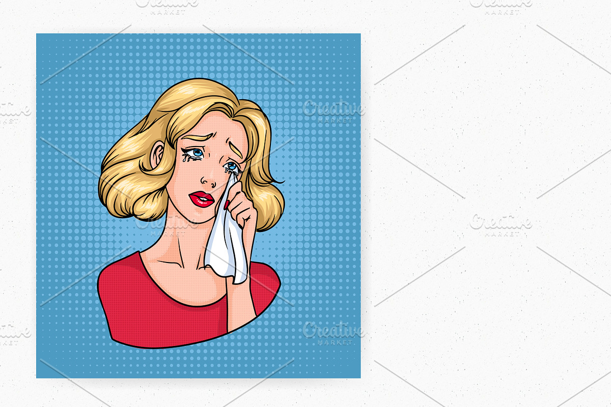Crying woman face, a Person Illustration by Good Studio (Photo 2 of 3)