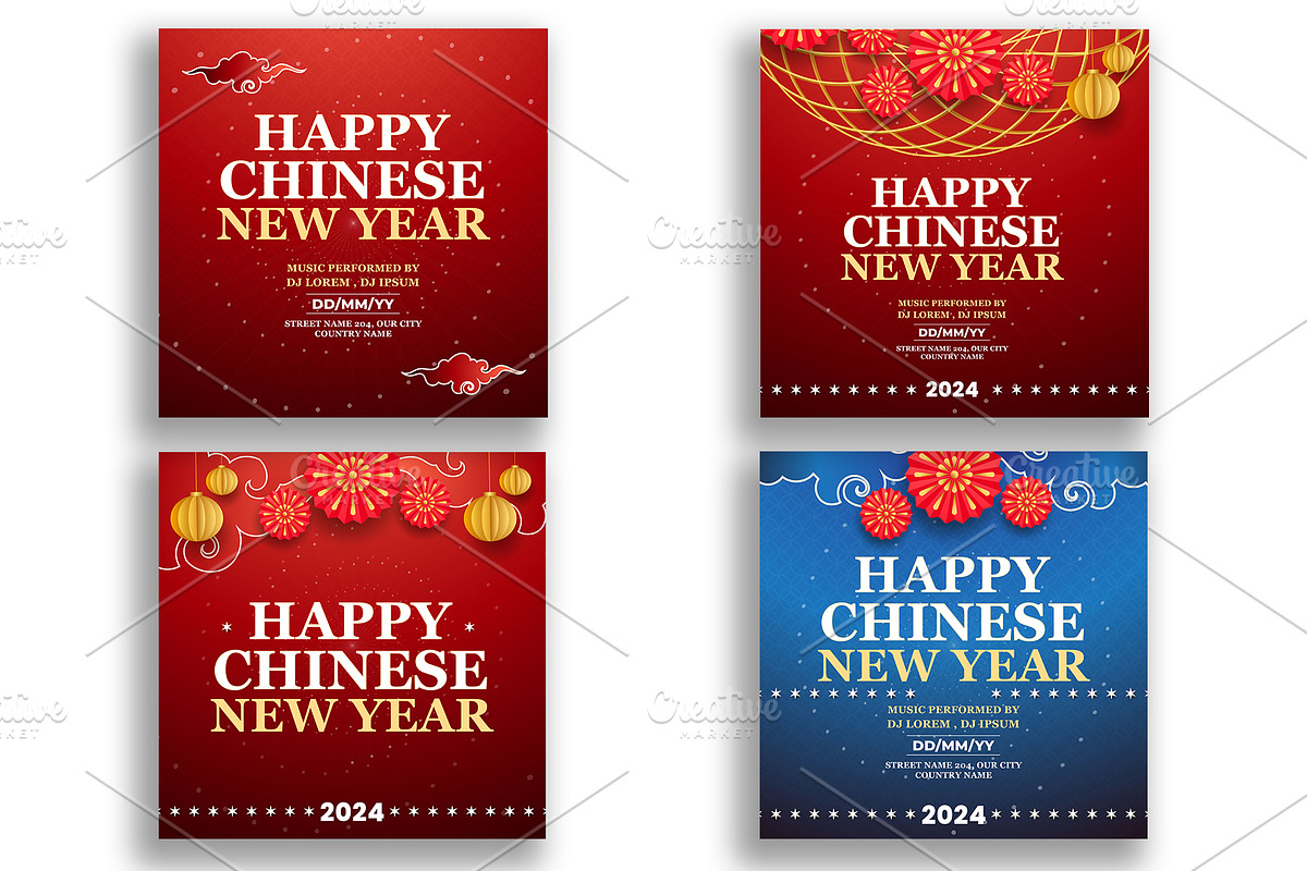 Chinese new year celebration poster, a Social Media Template by graphics city