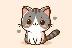 Gray cat, an Animal Illustration by Light_Lenser
