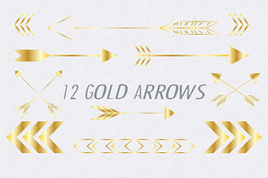 Gold Arrows Vector and PNG Graphics