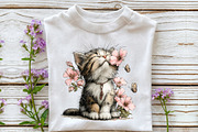 Whimsical Summer Cats Clipart, a Seasonal Illustration by OK Design (Thumbnail 5 of 6)