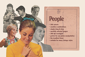 Vintage People Collage Pack 500 V.2