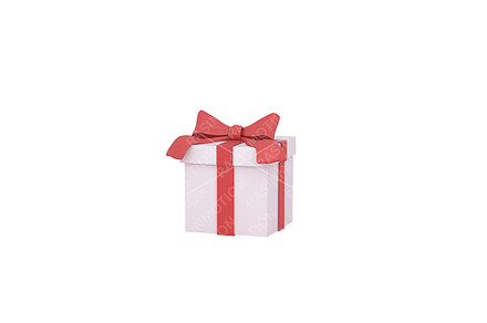 Box Gif With a red ribbon. Isolated.