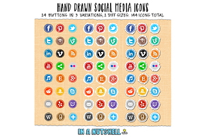 Hand Drawn Social Media Icons Circle